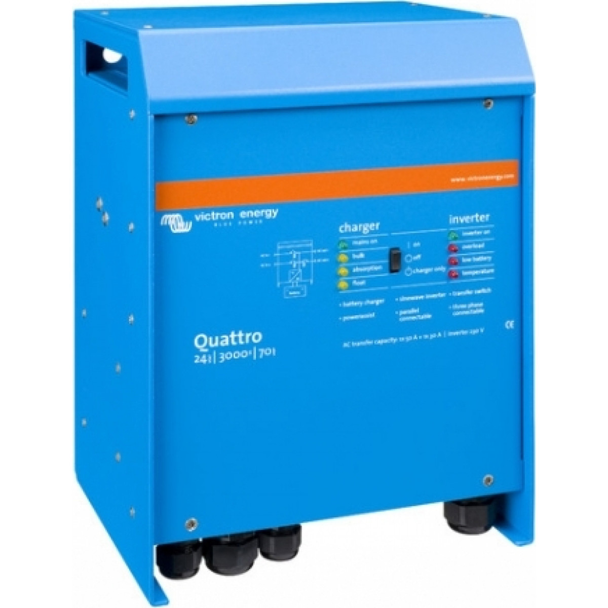 Victron Energy Quattro 24/3000/7050/50 Inverter Καθαρού Ημιτόνου 3000W